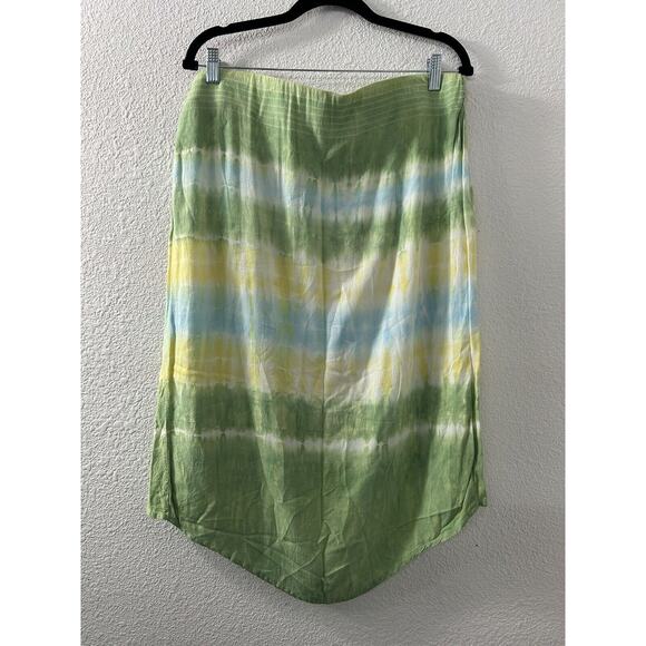 Santiki Skirt Womens S Green Asymmetrical Flowy Fairycore Maximalist - Picture 8 of 9